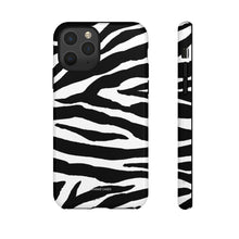 Cargar imagen en el visor de la galería, Zebra Print iPhone &quot;Tough&quot; Case (White/Black)
