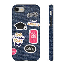 Load image into Gallery viewer, Just Graduated! iPhone &quot;Tough&quot; Case (Blue Denim)
