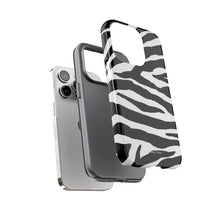 Cargar imagen en el visor de la galería, Zebra Print iPhone &quot;Tough&quot; Case (White/Black)
