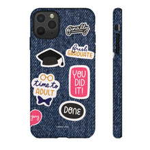 Load image into Gallery viewer, Just Graduated! iPhone &quot;Tough&quot; Case (Blue Denim)
