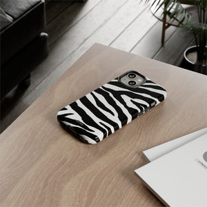 Zebra Print iPhone "Tough" Case (White/Black)