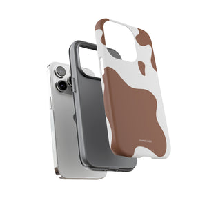 Wild Horse Print iPhone "Tough" Case (White/Brown)