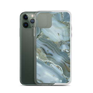 Elsa Marble iPhone Case (Blue-Gray)