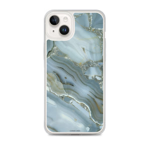 Elsa Marble iPhone Case (Blue-Gray)